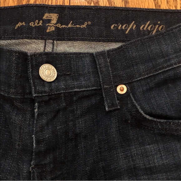 7FAM ~ Crop Dojo Dark Wash Stretch Jeans - Picture 4 of 8